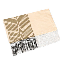 Load image into Gallery viewer, Handwoven Traditional Silk Shawl in Grey and Ivory Hues - Middle Cascade in Grey | NOVICA
