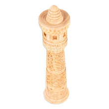Load image into Gallery viewer, Hand-Carved Walnut Wood Statuette of Kalyan Minaret Tower - Great Minaret Tower | NOVICA
