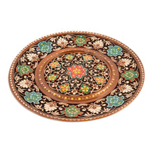 Load image into Gallery viewer, Hand-Carved Traditional Painted Floral Walnut Wood Wall Art - Memories of a Paradise | NOVICA
