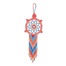 Load image into Gallery viewer, Handcrafted Red and Blue Glass Beaded Dreamcatcher - Festive Dreams | NOVICA
