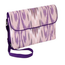 Load image into Gallery viewer, Traditional Ikat Purple Sling Bag with Removable Strap - Purple Convenience | NOVICA
