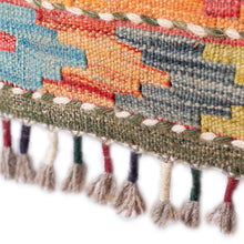 Load image into Gallery viewer, Handwoven Geometric Wool Area Rug in a Warm Palette (3x5) - Silk Road Jewels | NOVICA
