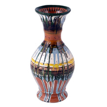 Load image into Gallery viewer, Modern Uzbek Glazed Ceramic Vase with Hand-Painted Motifs - Uzbek Modern | NOVICA
