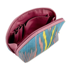 Load image into Gallery viewer, Colorful Ikat Cotton Cosmetic Bag Crafted in Uzbekistan - Colorful Patterns | NOVICA
