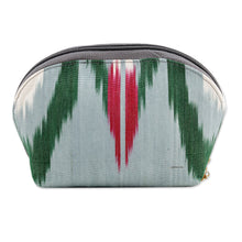 Load image into Gallery viewer, Cotton Cosmetic Bag with Ikat Patterns Crafted in Uzbekistan - Trendy Patterns | NOVICA
