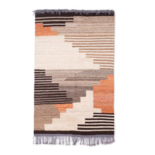 Load image into Gallery viewer, Handwoven Minimalist Wool Area Rug (2.5x4.5) - Classic Stairs | NOVICA
