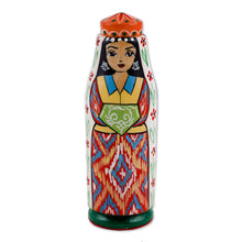 Load image into Gallery viewer, Hand-Painted Traditional Pine and Birch Wood Bride Figurine - Tajikistan&#39;s Bride | NOVICA
