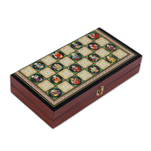 Load image into Gallery viewer, Handcrafted Classic Lacquered Wood Chess Set from Tajikistan - Tajikistan Strategist | NOVICA

