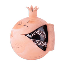 Load image into Gallery viewer, Handcrafted Brown and Black Pomegranate Ceramic Figurine - Sweet Core | NOVICA
