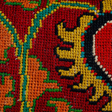 Load image into Gallery viewer, Handmade Silk Embroidered Sling Handbag - Scarlet Symbols | NOVICA

