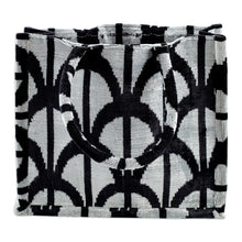Load image into Gallery viewer, Handcrafted Silk Velvet Handle Bag with Modern Pattern - Avant-Garde Splendor | NOVICA
