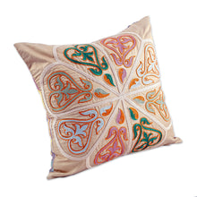 Load image into Gallery viewer, Classic Embroidered Silk Blend Cushion Cover from Uzbekistan - Royal Union | NOVICA
