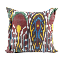 Load image into Gallery viewer, Classic Embroidered Silk Blend Cushion Cover from Uzbekistan - Royal Union | NOVICA

