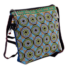 Load image into Gallery viewer, Floral Mosaic-Inspired Iroki Embroidered Sling with Tassels - Primaveral Mosaic | NOVICA
