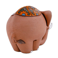 Load image into Gallery viewer, Handcrafted Ceramic Elephant Figurine from Uzbekistan - Vivacious Elephant | NOVICA
