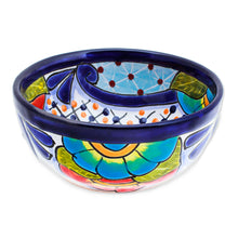 Load image into Gallery viewer, Hand-Painted Mexican Talavera Style Ceramic snack Bowl - Blooming Talavera | NOVICA
