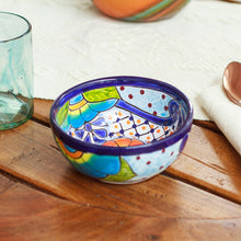 Load image into Gallery viewer, Hand-Painted Mexican Talavera Style Ceramic snack Bowl - Blooming Talavera | NOVICA
