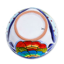 Load image into Gallery viewer, Hand-Painted Mexican Talavera Style Ceramic snack Bowl - Blooming Talavera | NOVICA
