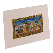 Load image into Gallery viewer, Watercolor on Cardboard Caravan of Merchants Scene - Miniature Caravan III | NOVICA
