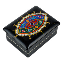 Load image into Gallery viewer, Lacquered Papier Mache Jewelry Box with Floral Motifs - Uzbek Bouquet | NOVICA
