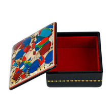 Load image into Gallery viewer, Lacquered Papier Mache Jewelry Box with Geometric Motifs - Modern Geometry | NOVICA

