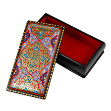 Load image into Gallery viewer, Hand-Painted Golden and Purple Papier Mache Jewelry Box - Vibrant Sublime | NOVICA
