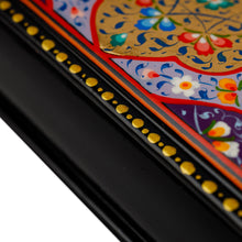 Load image into Gallery viewer, Hand-Painted Golden and Purple Papier Mache Jewelry Box - Vibrant Sublime | NOVICA
