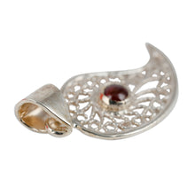 Load image into Gallery viewer, Garnet 925 Silver Filigree Chili Pepper Pendant Necklace - Passion at the Palace | NOVICA

