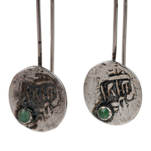 Load image into Gallery viewer, Classic Bukhara Emirate Coin and Jade Drop Earrings - Memoirs from the Spirits | NOVICA
