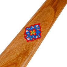 Load image into Gallery viewer, Hand-Carved Cherry Wood Shoehorn with Classic Floral Motif - Classic Gait | NOVICA
