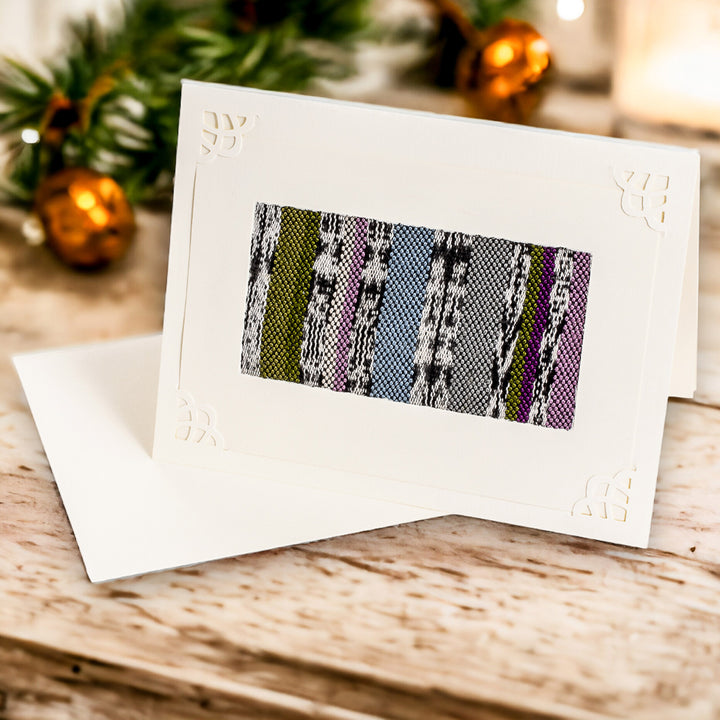 Greeting Card Accented with Maya Weavings - Greeting of Love | NOVICA