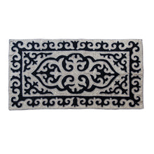 Load image into Gallery viewer, Traditional Shyrdak Wool Rug in Dark Blue and White (4x7) - Midnight Wonders | NOVICA
