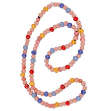 Load image into Gallery viewer, Hand-Painted Ceramic Beaded Necklace from Uzbekistan (Small) - Spring Colors | NOVICA
