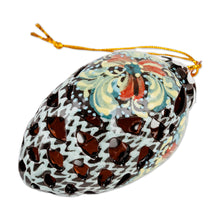 Load image into Gallery viewer, Hand-Painted Traditional Floral Pinecone Ceramic Ornament - Kingdom&#39;s Pinecone | NOVICA
