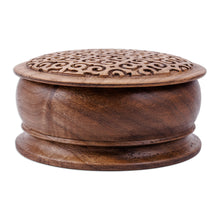 Load image into Gallery viewer, Traditional Hand-Carved Patterned Walnut Wood Jewelry Box - Palace Homage | NOVICA
