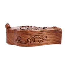 Load image into Gallery viewer, Traditional Polished Fish-Shaped Elm Tree Wood Puzzle Box - Luxurious Waters | NOVICA
