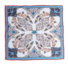 Load image into Gallery viewer, Hand-Woven 100% Silk Vine and Floral-Themed Square Scarf - Chic Patterns | NOVICA
