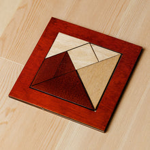 Load image into Gallery viewer, Walnut Wood Tangram Puzzle Handcrafted in Uzbekistan - Brain Riddle | NOVICA

