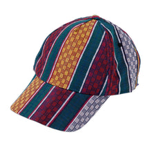 Load image into Gallery viewer, Handmade Janda Patterned Multicolor Cotton Baseball Cap - Intrepid Royal | NOVICA
