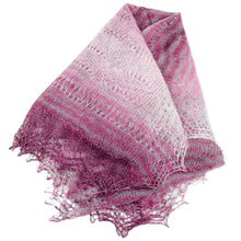 Load image into Gallery viewer, Handwoven Soft 100% Cashmere Wool Scarf in Fuchsia and White - Lilac Luxury | NOVICA
