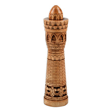 Load image into Gallery viewer, Hand-Carved Traditional Minaret Elm Tree Wood Sculpture - Regal Minaret | NOVICA
