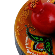 Load image into Gallery viewer, Painted Faience Pomegranate and Plate Porcelain Home Accent - Passion Dinner | NOVICA

