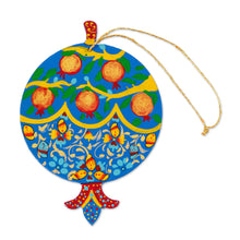 Load image into Gallery viewer, Painted Lacquered Pomegranate-Shaped Walnut Wood Ornament - Classic Pomegranate | NOVICA
