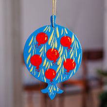 Load image into Gallery viewer, Painted Lacquered Pomegranate-Shaped Walnut Wood Ornament - Classic Pomegranate | NOVICA
