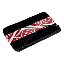 Load image into Gallery viewer, Black Wristlet with Ikat Accent Handcrafted in Uzbekistan - Glam Style | NOVICA
