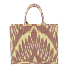 Load image into Gallery viewer, Handcrafted Ikat Cotton Tote Bag in Brown and Yellow - Splendorous Flair | NOVICA
