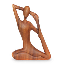 Load image into Gallery viewer, Wood Sculpture from Indonesia - Yoga Stretch | NOVICA

