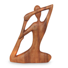 Load image into Gallery viewer, Wood Sculpture from Indonesia - Yoga Stretch | NOVICA
