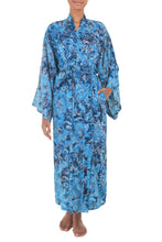 Load image into Gallery viewer, Batik Patterned Robe 'Sapphire Dreams'
