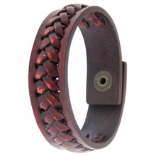 Load image into Gallery viewer, Leather bracelet - Red Kingdom Warrior | NOVICA
